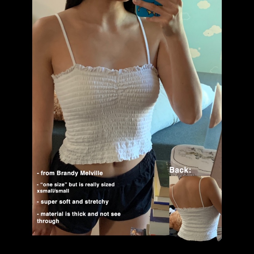 Brandy Melville Cinched White Tank Top